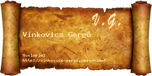 Vinkovics Gergő névjegykártya